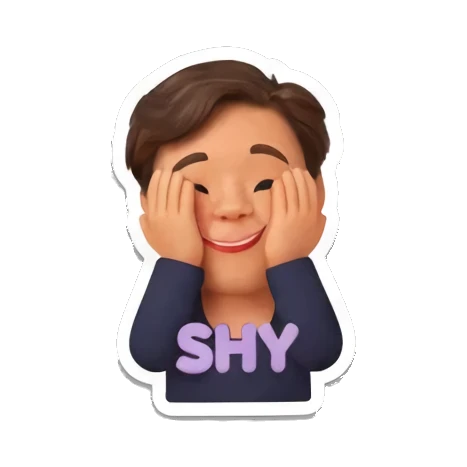 男孩害羞捂脸 Cheerful Boy 3D Expressions sticker for expressive chats and social replies.