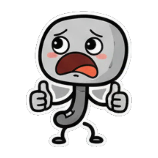 小人惊讶张嘴竖拇指 Expressive Grey Blob sticker for expressive chats and social replies.