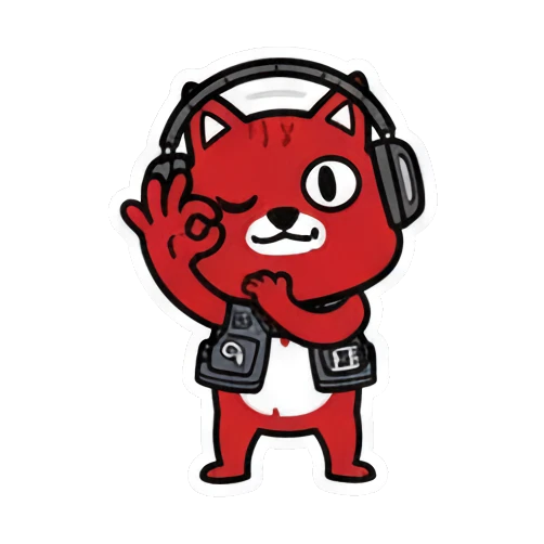松鼠比OK手势 Red Squirrel Rocker sticker for expressive chats and social replies.