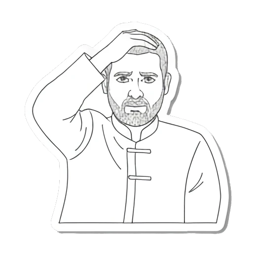 沮丧男士：头疼 Minimalist Moods Man sticker for expressive chats and social replies.