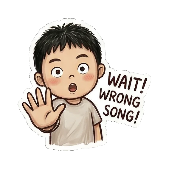 Wait stop gesture Little Dancer Boy sticker for expressive chats and social replies.
