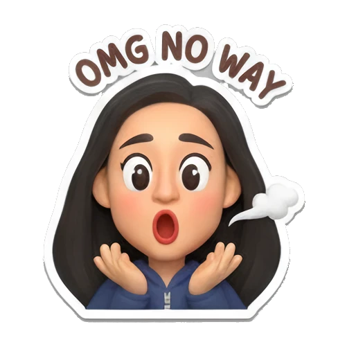 惊讶捂嘴的女孩 Daily Moods of a Modern Girl sticker for expressive chats and social replies.