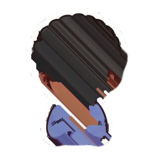Curly-haired boy crying with hands clasped in a pleading gesture Cheerful Afro Boy Daily sticker for expressive chats and social replies.