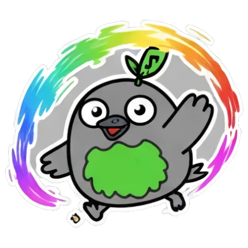 小鸟跳舞转圈充满活力 Cute Bird Emotions sticker for expressive chats and social replies.