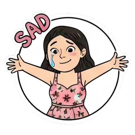 悲伤哭泣表情 Expressive Girl Daily sticker for expressive chats and social replies.