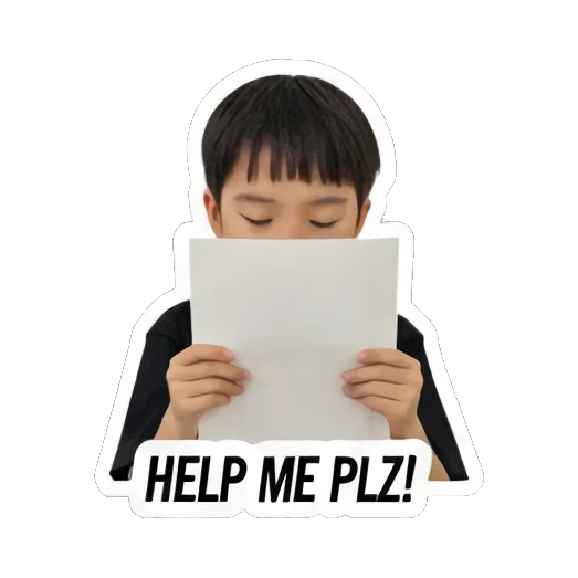 Sticker 16 from Little Student Struggles, designed for expressive chats, social replies, and everyday reactions.