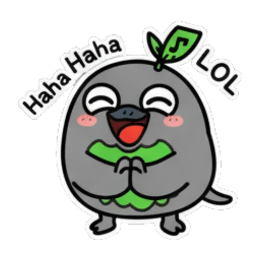开心大笑的表情 Cute Leaf Creature Expressions sticker for expressive chats and social replies.