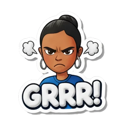 女孩愤怒生气 Playful Girl Expressions sticker for expressive chats and social replies.