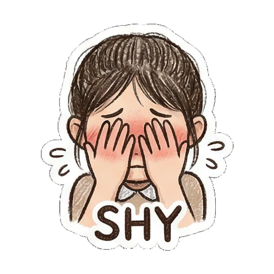 shy girl covering face Little Girl Daily Vibes sticker for expressive chats and social replies.