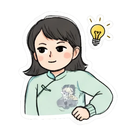 confused look Daily Life of a Cheerful Girl sticker for expressive chats and social replies.