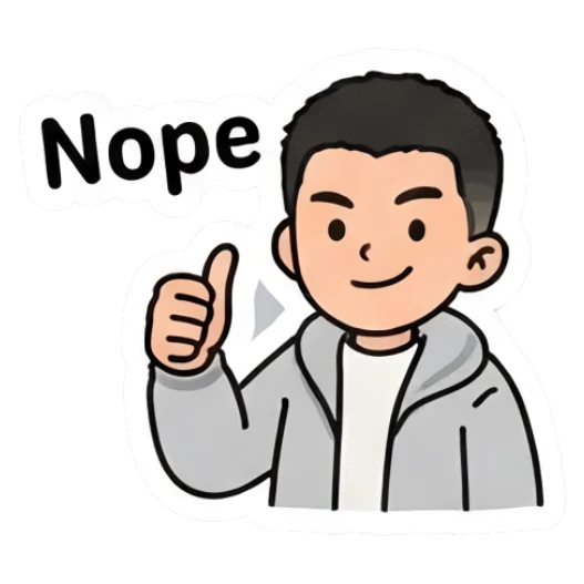 Boy giving a thumbs up, saying Yes. Casual Boy Daily Vibes sticker for expressive chats and social replies.
