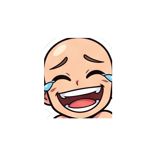 Bald boy laughing hysterically Baldy Boy Daily Life sticker for expressive chats and social replies.