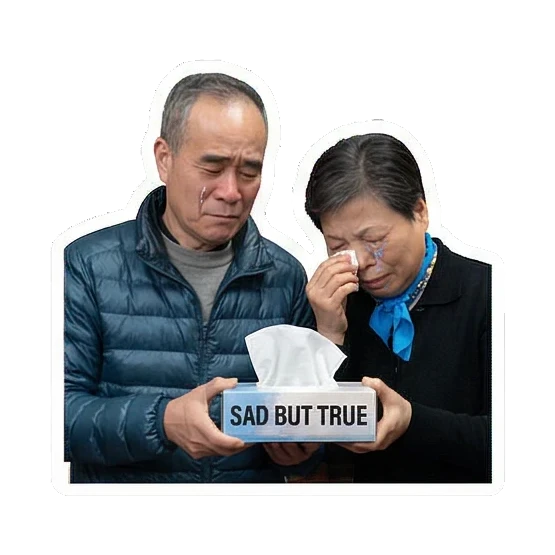爷爷为奶奶戴上皇冠，Queen Hip-hop Elders' Daily sticker for expressive chats and social replies.