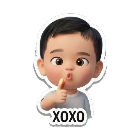 Baby blowing kiss 'XOXO' Baby's Daily Moods sticker for expressive chats and social replies.