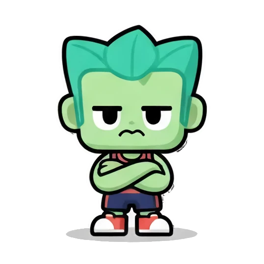 萌系人物双手合十祈求 Chibi Green Boy Expressive Stickers sticker for expressive chats and social replies.