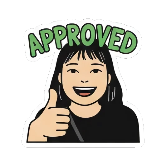 竖拇指批准 Girl's Daily Moods sticker for expressive chats and social replies.