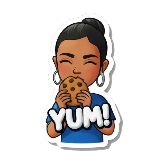 女孩吃饼干美味 Playful Girl Expressions sticker for expressive chats and social replies.