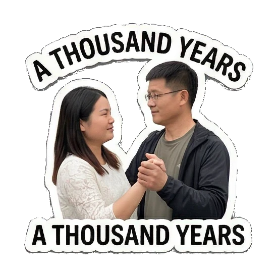 couple holding hands dancing Sweet Couple Moments sticker for expressive chats and social replies.