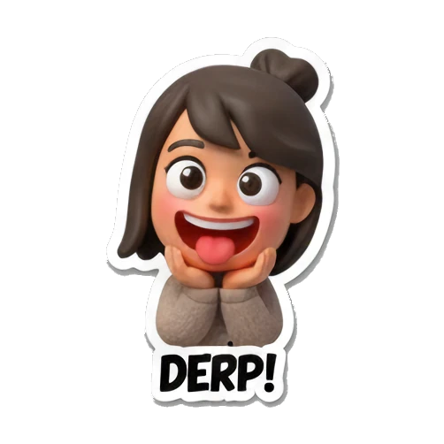 搞怪吐舌头 Cute Daily Life Girl sticker for expressive chats and social replies.