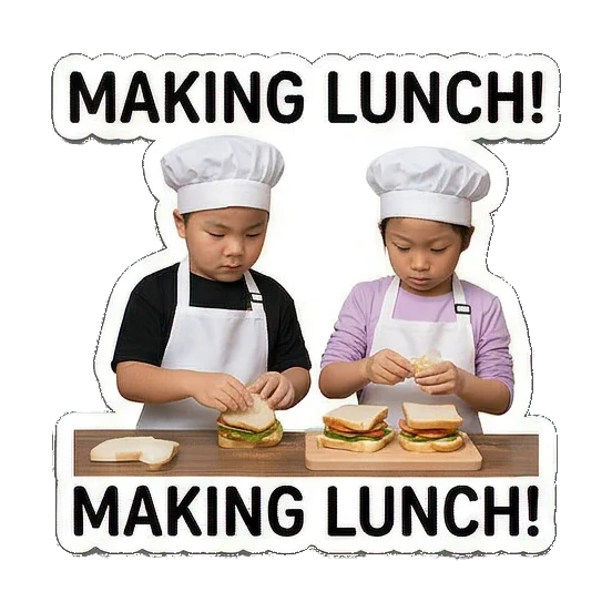 making lunch sandwiches Little Chefs Cooking Adventures sticker for expressive chats and social replies.