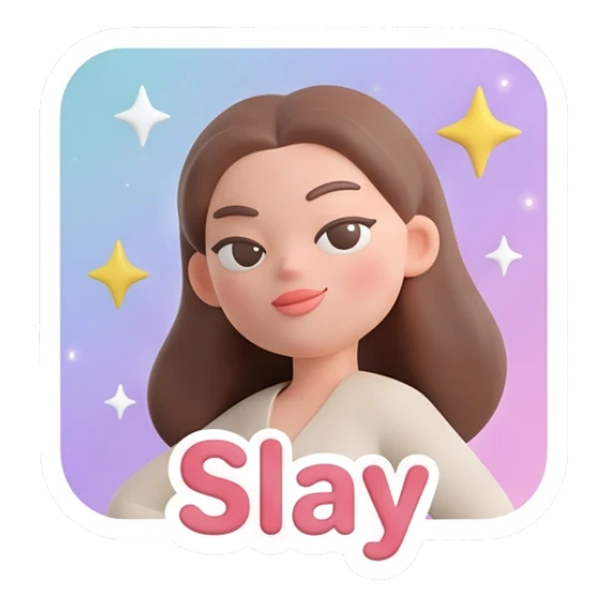 Girl looking confident and slaying Cute Clay Girl Daily Expressions sticker for expressive chats and social replies.