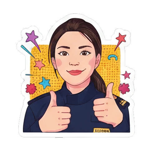Woman laughing Hahaha Vivid Pop Persona sticker for expressive chats and social replies.