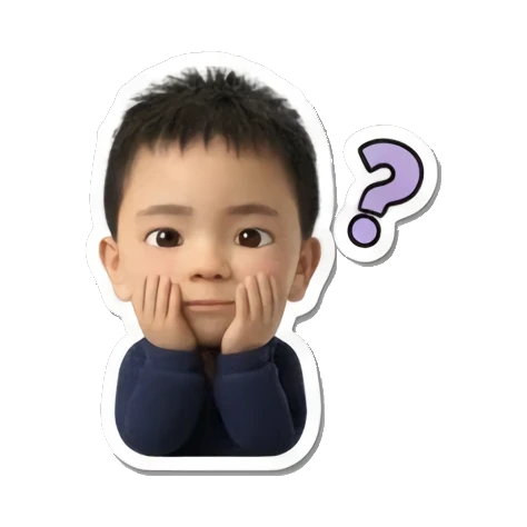 萌娃疑惑Huh Little Boy's Moods sticker for expressive chats and social replies.