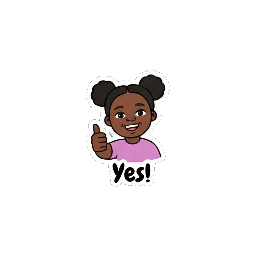 Girl giving a thumbs up for yes Joyful Afro Girl Daily Expressions sticker for expressive chats and social replies.