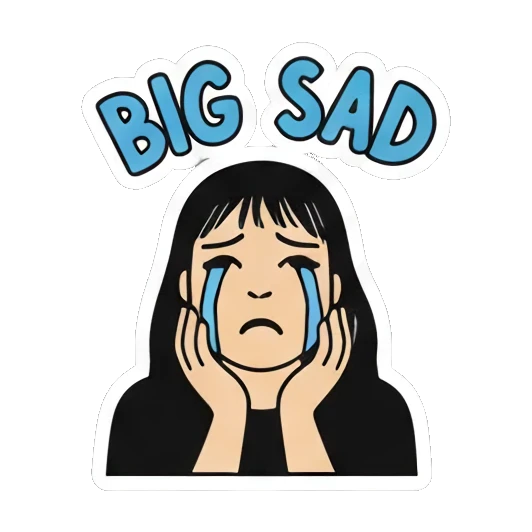 伤心大哭表情 Girl's Daily Moods sticker for expressive chats and social replies.