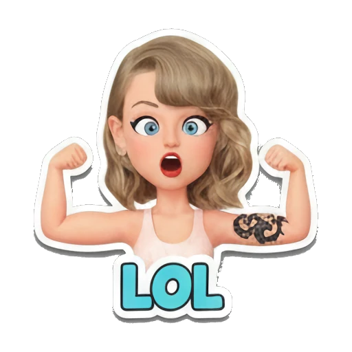 Blonde girl flexing muscles, I GOT THIS text. Taylor Style 3D Adventures sticker for expressive chats and social replies.