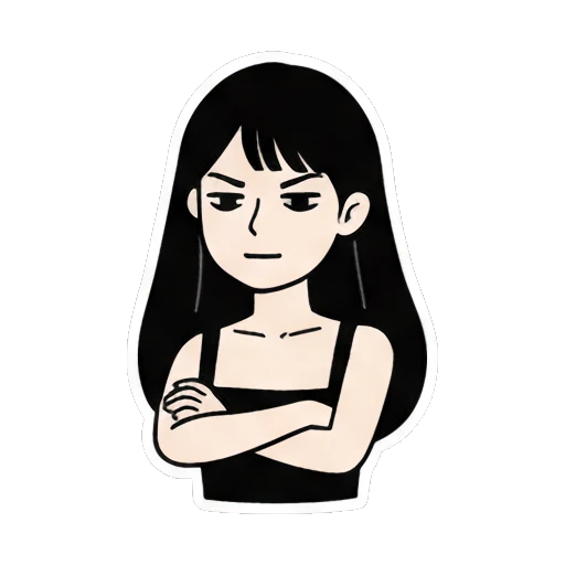 Girl with arms crossed looking skeptical Daily Life of a Cool Girl sticker for expressive chats and social replies.