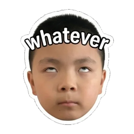 翻白眼，表示随便whatever Boy's Expressive Faces sticker for expressive chats and social replies.