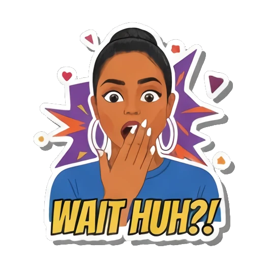 少女惊讶捂嘴 Trendy Girl's Pop Art Moods sticker for expressive chats and social replies.