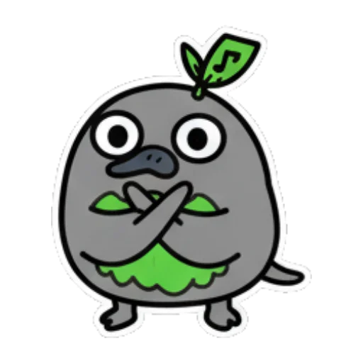 叶子怪生气发怒 Cute Leaf Creature Expressions sticker for expressive chats and social replies.