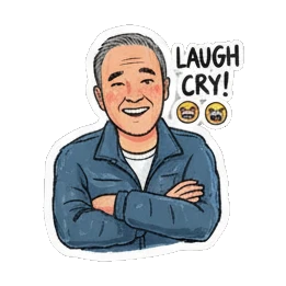 Friendly father smiling Cheerful Grandpa Daily Life sticker for expressive chats and social replies.