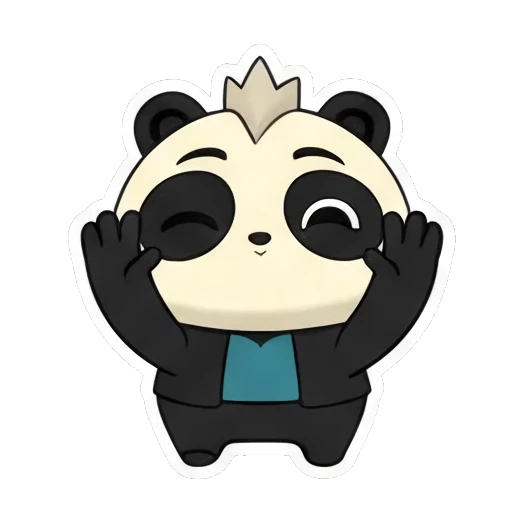Panda covering eyes with hands, playful Little Panda Daily Life sticker for expressive chats and social replies.