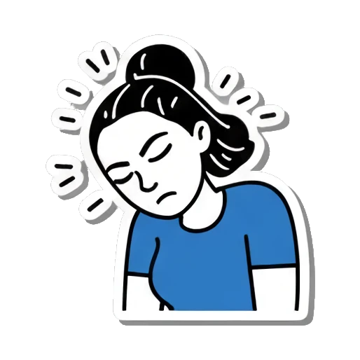 女孩无奈表情 Pop Art Girl Expressions sticker for expressive chats and social replies.
