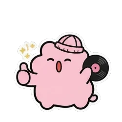 可爱的粉色音乐人 Pinky Music Jam sticker for expressive chats and social replies.
