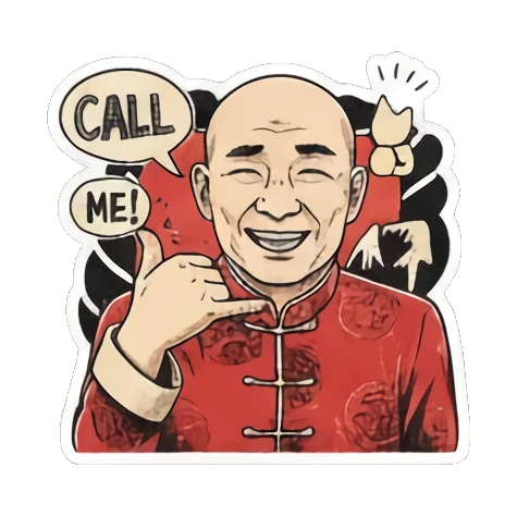 大叔点赞认可 Bald Uncle Lunar New Year sticker for expressive chats and social replies.