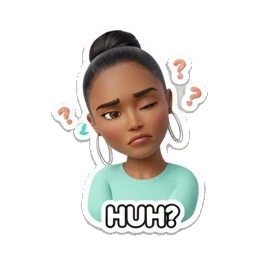 疲惫不堪的表情 Cheerful 3D Girl Expressions sticker for expressive chats and social replies.