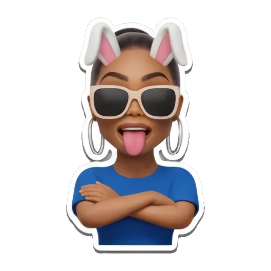 戴墨镜搞怪的表情 Modern Girl Expressions sticker for expressive chats and social replies.
