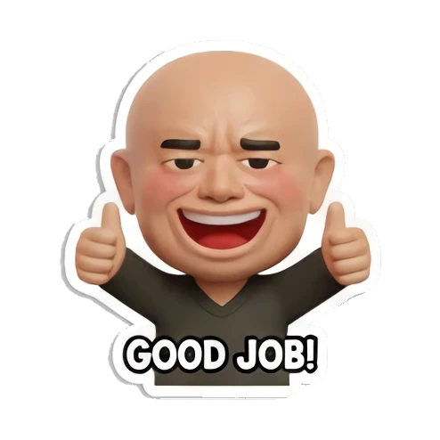 手指点额头思考 Baldy Buddy Daily Vibes sticker for expressive chats and social replies.