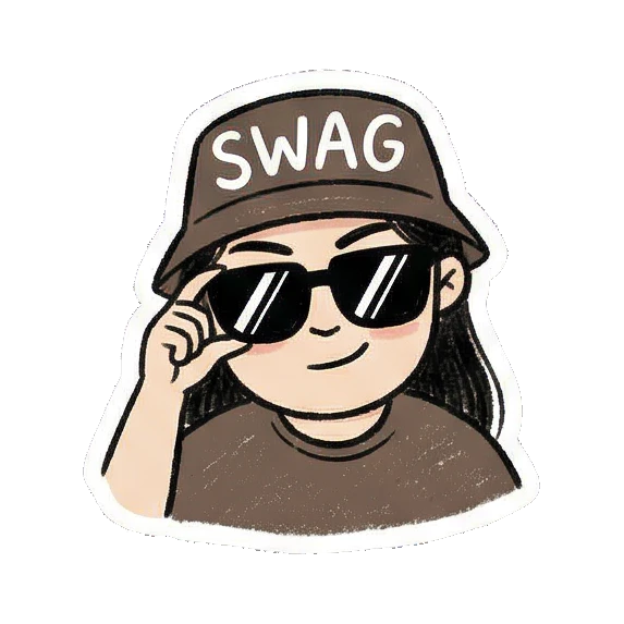戴墨镜酷女孩SWAG Fandom Girl's Daily Vibes sticker for expressive chats and social replies.