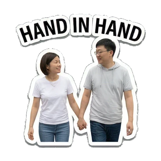 playful pointing up Sweet Couple Moments sticker for expressive chats and social replies.