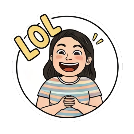 大笑LOL Expressive Girl Daily sticker for expressive chats and social replies.