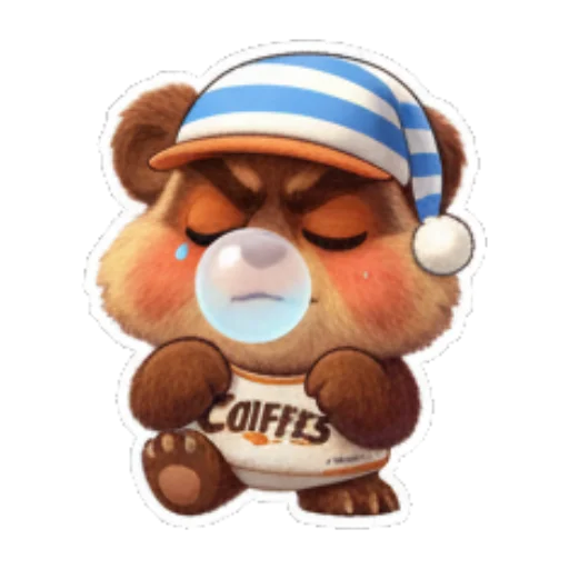 小熊戴睡帽睡觉 Cute Bear Daily Stickers sticker for expressive chats and social replies.