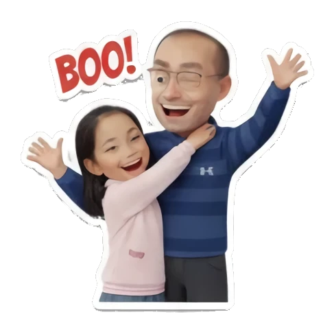 爸爸灵光一现 Dad and Daughter Adventures sticker for expressive chats and social replies.
