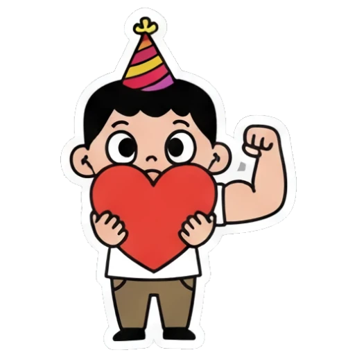 boy showing love LOVE U Little Boy's Big Feelings sticker for expressive chats and social replies.