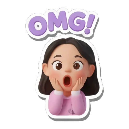 少女惊讶表情 Cheerful Girl Daily Life sticker for expressive chats and social replies.