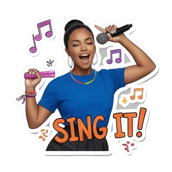 女孩比剪刀手 Vibrant Festival Girl sticker for expressive chats and social replies.